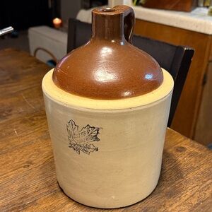 Western Stoneware Co. Two-Tone Brown and Cream Stoneware Jug